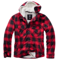 Lumberjacket hooded - czerwono - czarny