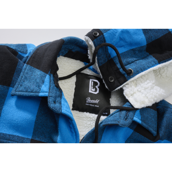 Lumberjacket hooded - czarno - niebieska