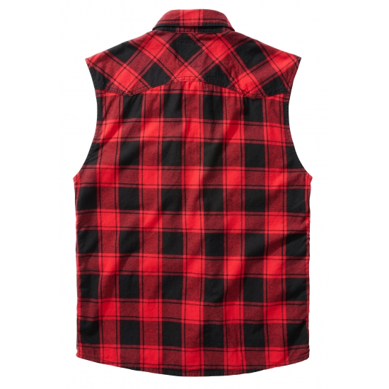 Checkshirt bez rękawów - czerwono czarna