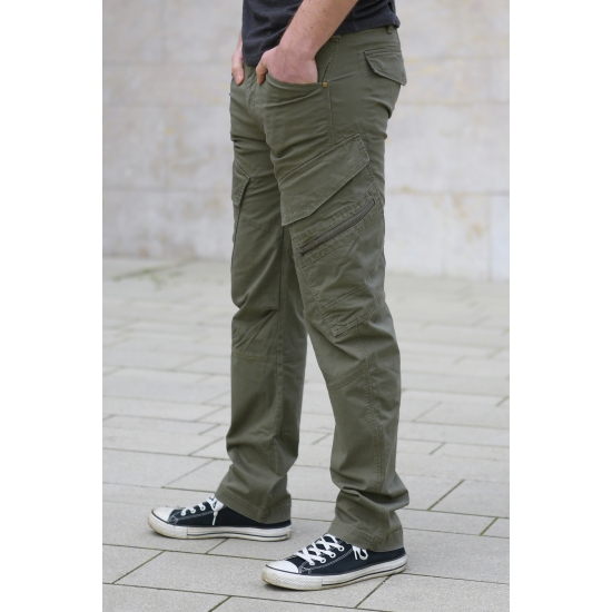 Adven Slim Fit Trousers - oliwkowy